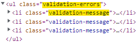 CSS classes for validation messages in Blazor